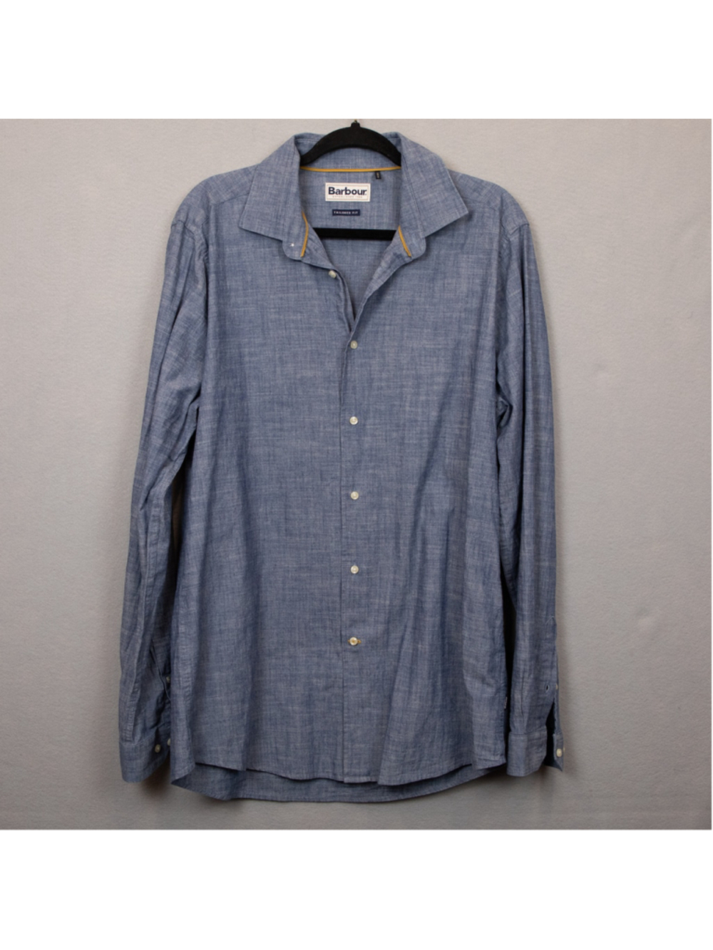 Barbour Highfield Tailored Fit chambray long sleeve button down shirt-M